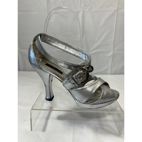 Louis Vuitton Slingback silver Leather Pumps LV Size 6 - Picture 8 of 15
